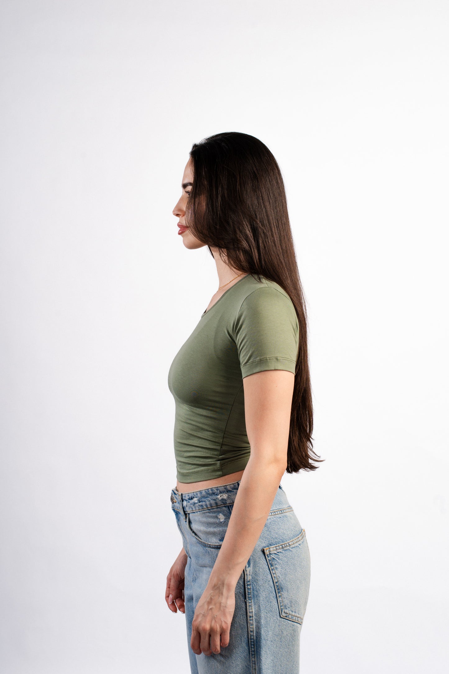 U-SHAPED SHORT SLEEVE TOP