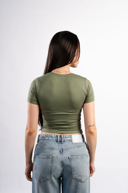 U-SHAPED SHORT SLEEVE TOP