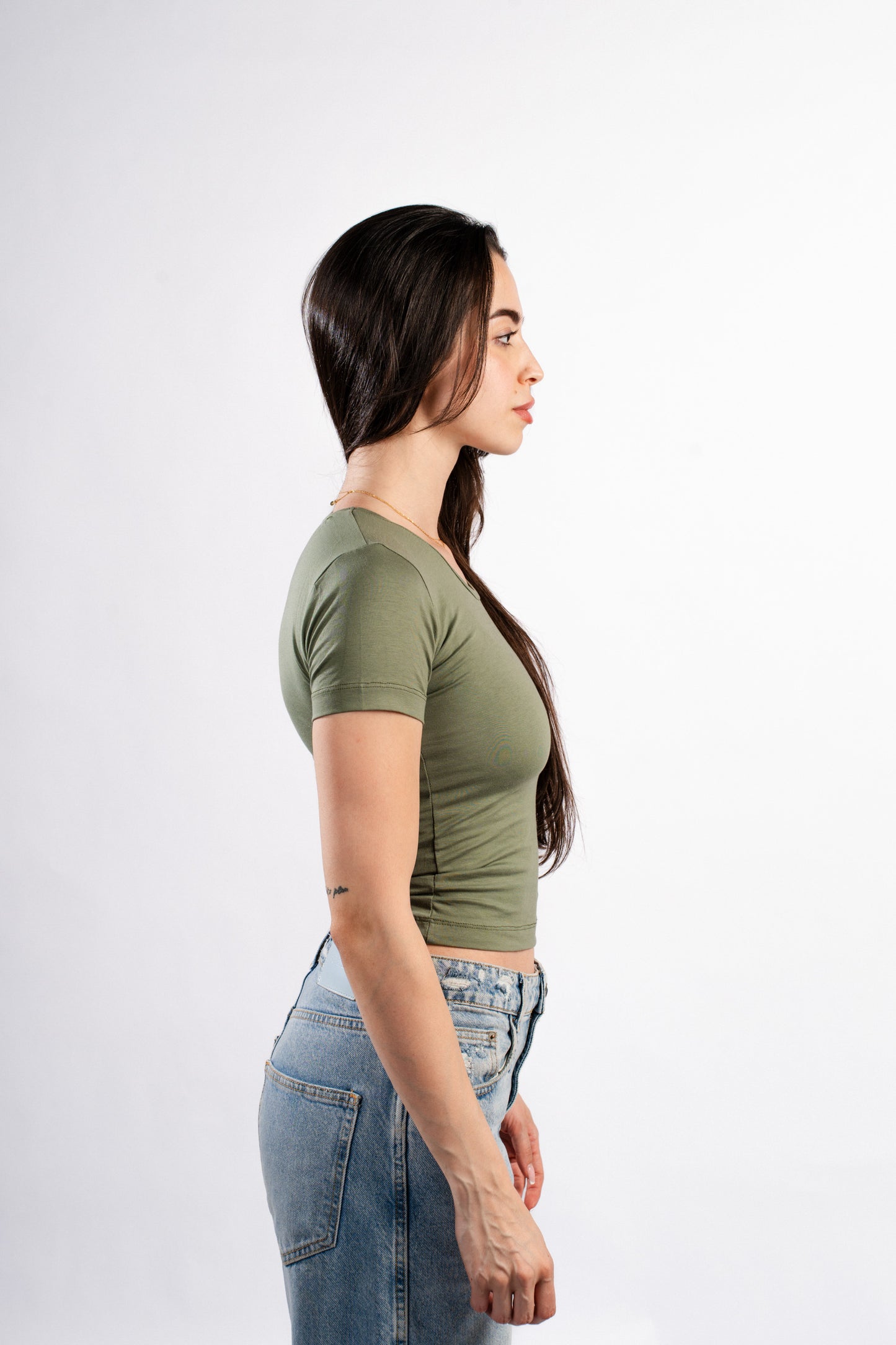 U-SHAPED SHORT SLEEVE TOP